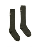 MARDI MERCREDI -  LONG SOCKS MRD LOGO_OLIVE BEIGE