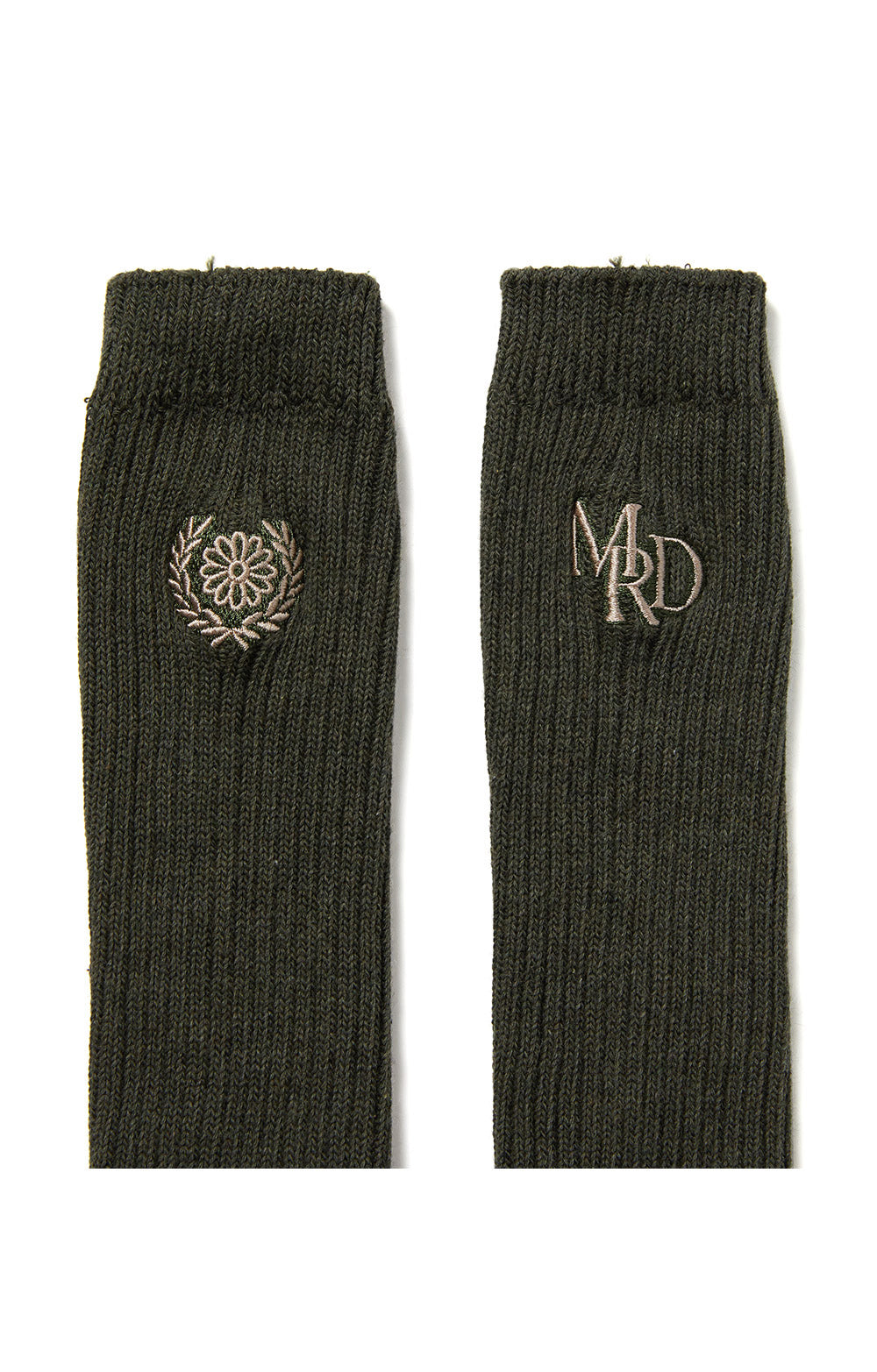 MARDI MERCREDI -  LONG SOCKS MRD LOGO_OLIVE BEIGE