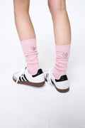 MARDI MERCREDI -  LONG SOCKS MRD LOGO_PINK LATTE