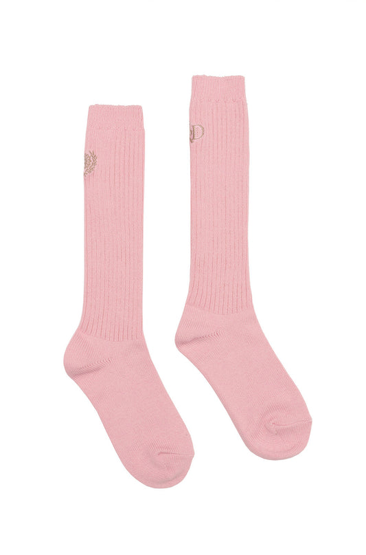 MARDI MERCREDI -  LONG SOCKS MRD LOGO_PINK LATTE