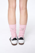 MARDI MERCREDI -  LONG SOCKS MRD LOGO_PINK LATTE