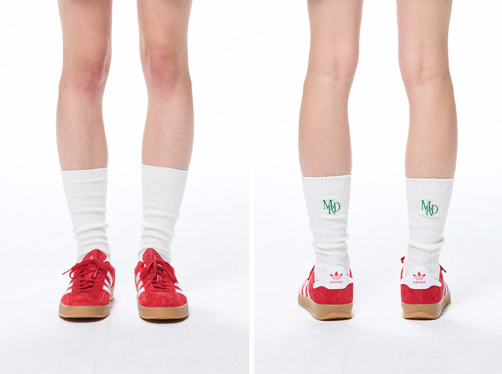 MARDI MERCREDI -  LONG SOCKS MRD LOGO_WHITE GREEN