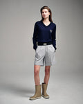 MARDI MERCREDI -  OXFORD BERMUDA SHORTS STRIPE_GREY