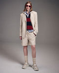 MARDI MERCREDI -  OXFORD JACKET STRIPE_BEIGE