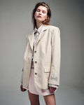 MARDI MERCREDI -  OXFORD JACKET STRIPE_BEIGE