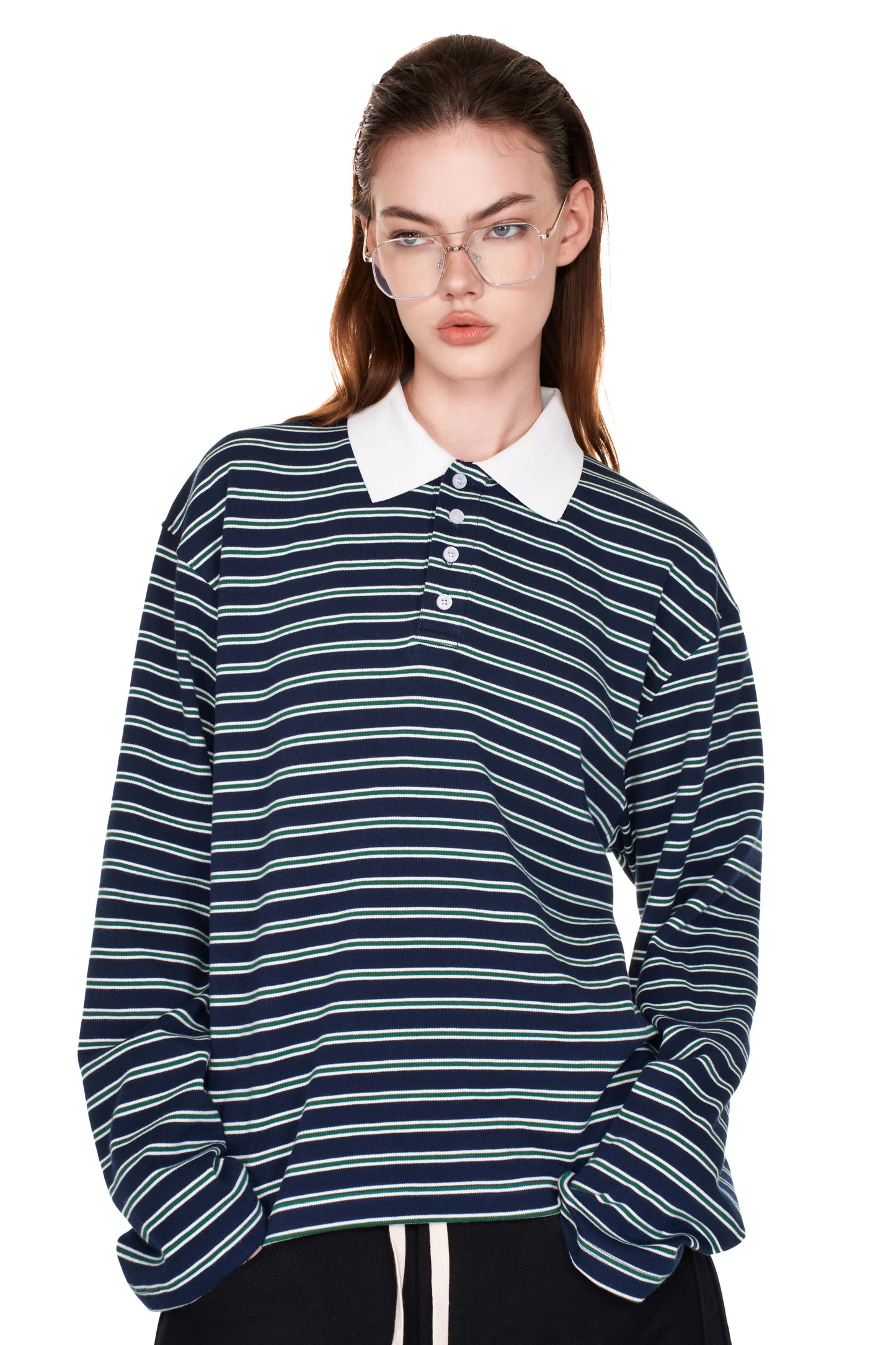 PUSH PUSH - RUGBY POLO SHIRT / Navy Green