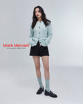 MARDI MERCREDI -  RACCOON BLENDED CARDIGAN ROUND NECK SPADE_BABYBLUE