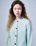 MARDI MERCREDI -  RACCOON BLENDED CARDIGAN ROUND NECK SPADE_BABYBLUE