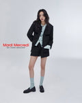 MARDI MERCREDI -  RACCOON BLENDED CARDIGAN ROUND NECK SPADE_BABYBLUE