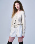 MARDI MERCREDI -  RACCOON BLENDED CARDIGAN V NECK SPADE_CREAM