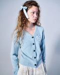 MARDI MERCREDI -  RACCOON BLENDED CARDIGAN V NECK SPADE_MINT