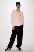 REST & RECREATION -  RR LOGO OVERSIZE V NECK TOP - PINK