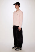 REST & RECREATION -  RR LOGO OVERSIZE V NECK TOP - PINK