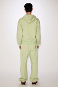 REST & RECREATION -  RR LOGO STITCH ZIP-UP HOODIE - YELLOWISH GREEN