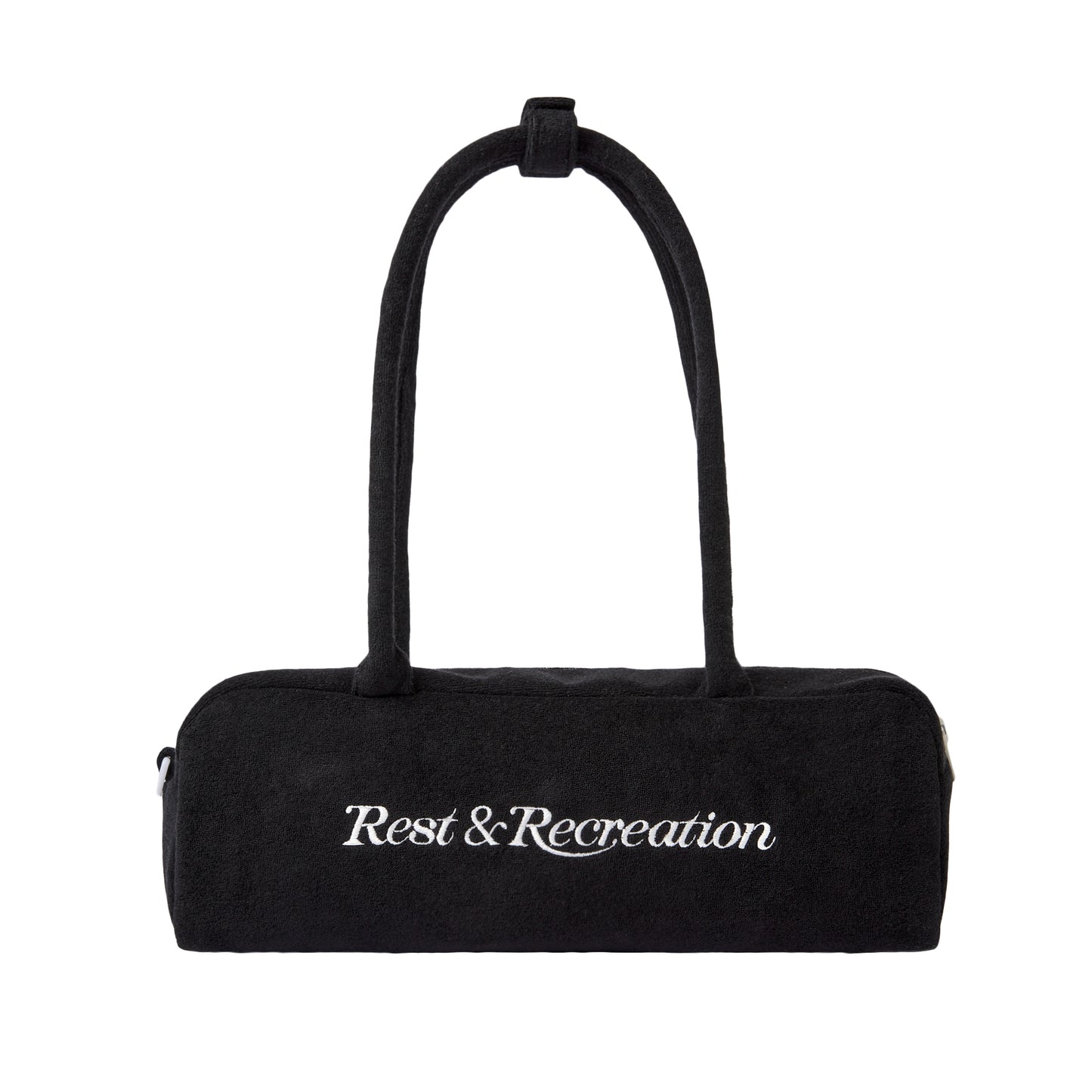 REST & RECREATION -  RR LOGO TERRY SHOULDER BAG - BLACK