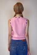 REST & RECREATION -  RR LOGO SLEEVELESS KNIT TOP - PINK