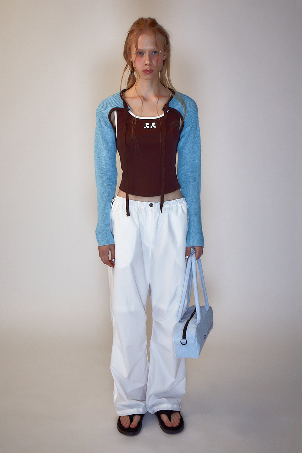 REST & RECREATION -  RR KNIT BOLERO - SKYBLUE