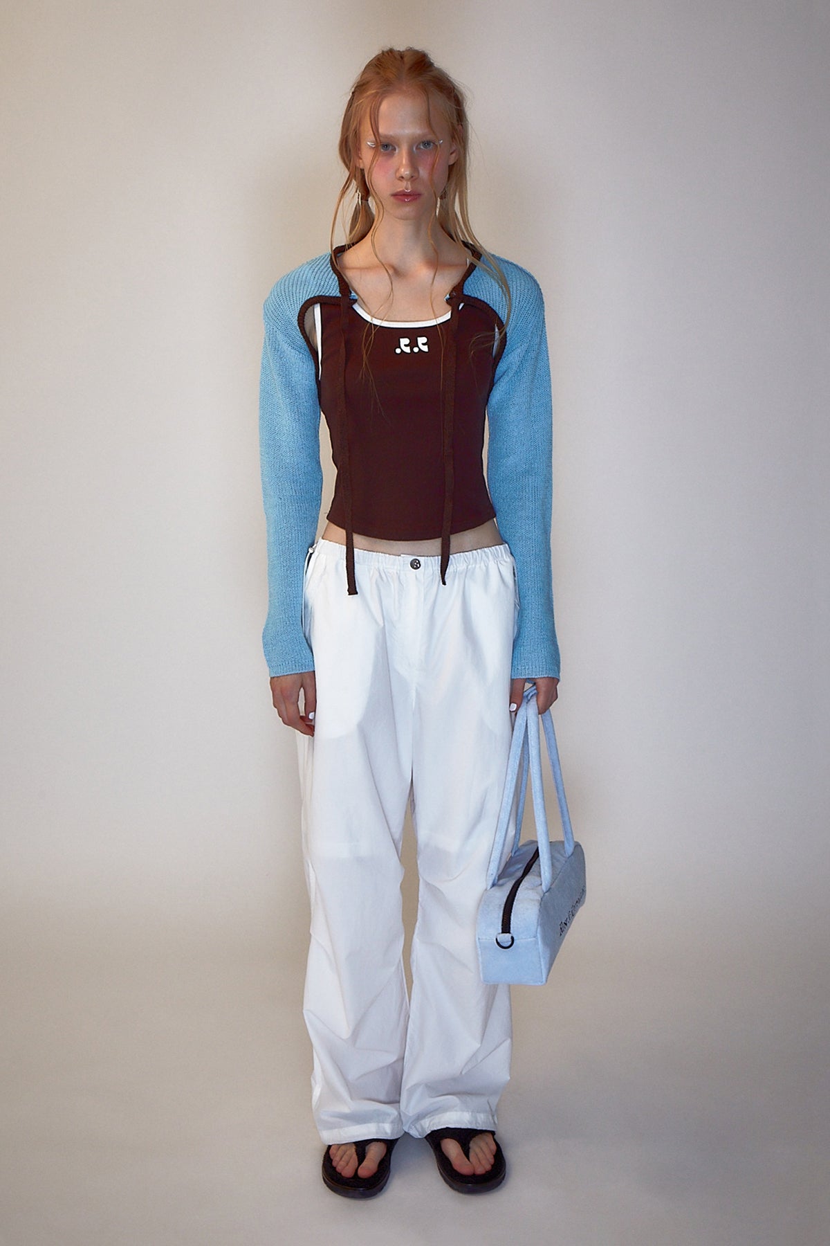 REST & RECREATION -  RR KNIT BOLERO - SKYBLUE