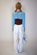 REST & RECREATION -  RR KNIT BOLERO - SKYBLUE