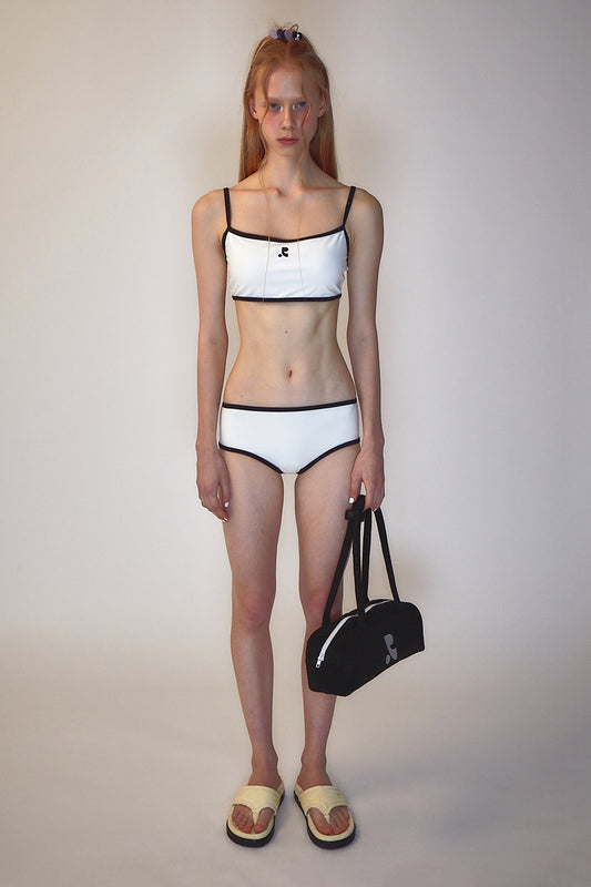 REST & RECREATION -  RR LOGO BIKINI - WHITE