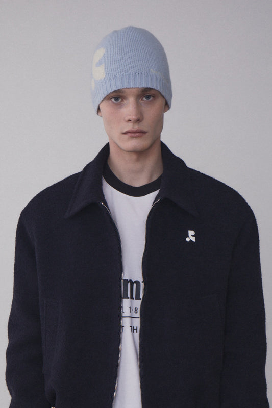 REST & RECREATION -  RR LOGO JACQUARD BEANIE - SKYBLUE