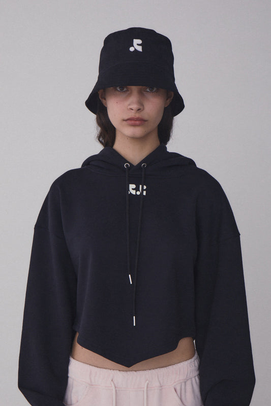 REST & RECREATION -  RR LOGO WASHED BUCKET HAT - BLACK