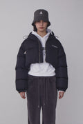 REST & RECREATION -  RR HOOD SHORT DOWN JACKET - BLACK