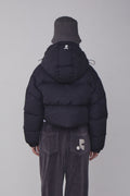 REST & RECREATION -  RR HOOD SHORT DOWN JACKET - BLACK