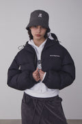 REST & RECREATION -  RR HOOD SHORT DOWN JACKET - BLACK