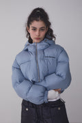 REST & RECREATION -  RR HOOD SHORT DOWN JACKET - BLUE