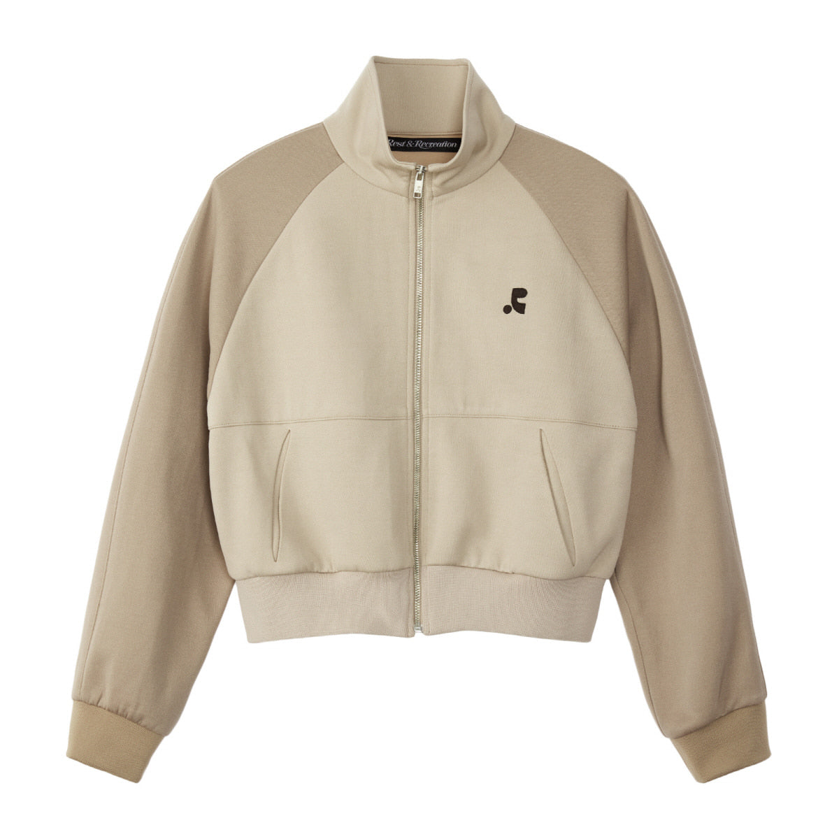 REST & RECREATION -  RR RAGLAN JERSEY JACKET - BEIGE