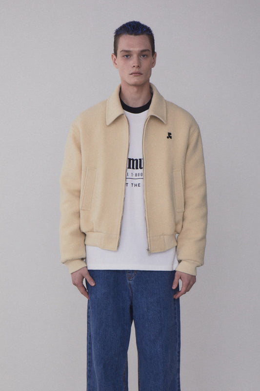 REST & RECREATION -  RR COMMUNITY BOMBER JACKET - IVORY