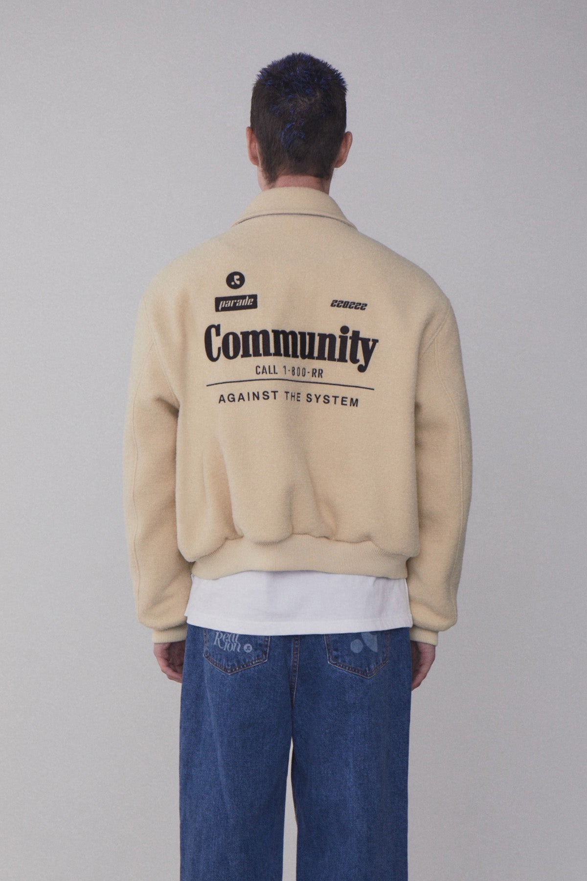 REST & RECREATION -  RR COMMUNITY BOMBER JACKET - IVORY