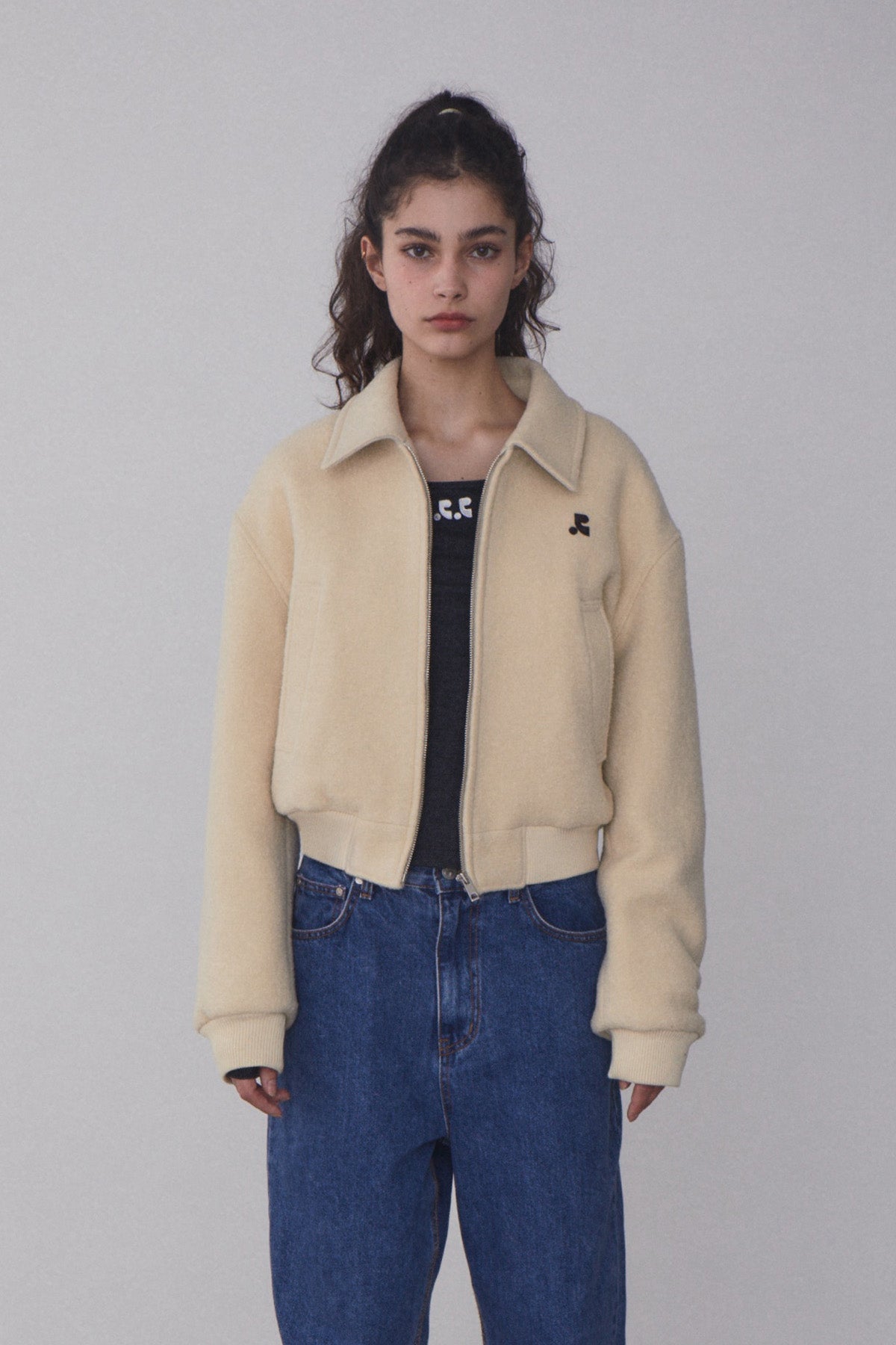 REST & RECREATION -  RR COMMUNITY BOMBER JACKET - IVORY