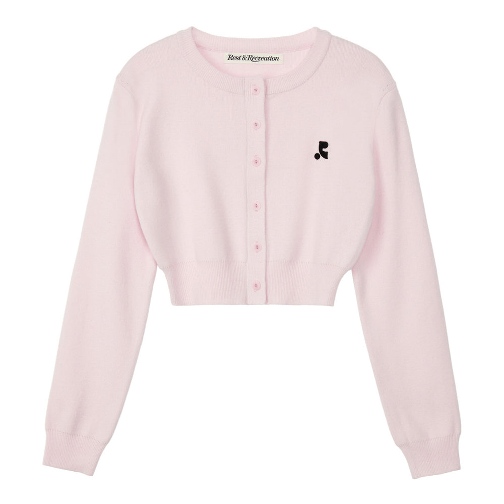 REST & RECREATION -  RR CROPPED KNIT CARDIGAN Pink