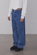 REST & RECREATION -  RR PRINTED DENIM PANTS - BLUE