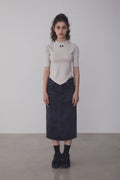 REST & RECREATION -  RR DENIM MIDI SKIRT - BLACK