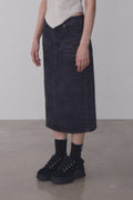 REST & RECREATION -  RR DENIM MIDI SKIRT - BLACK