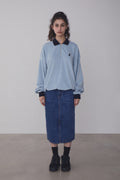 REST & RECREATION -  RR DENIM MIDI SKIRT - BLUE