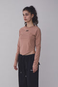 REST & RECREATION -  RR ARROW POINT LONG SLEEVE T-SHIRT - BRICK