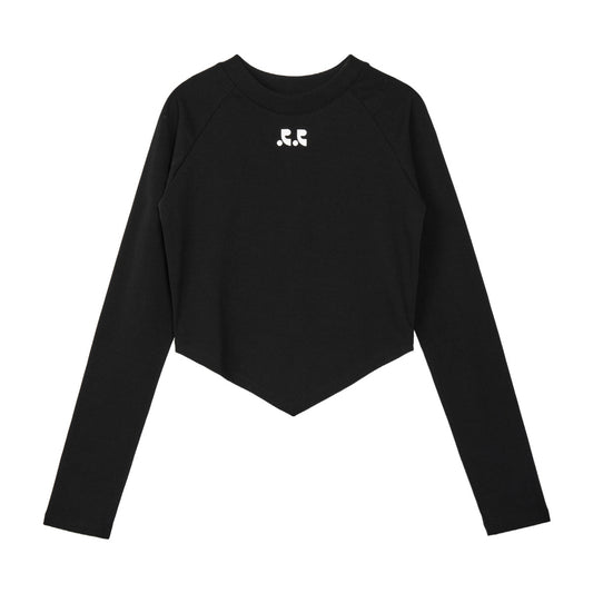 REST & RECREATION -  RR ARROW POINT LONG SLEEVE T-SHIRT - BLACK