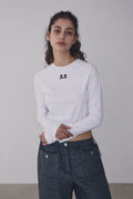 REST & RECREATION -  RR ARROW POINT LONG SLEEVE T-SHIRT - WHITE