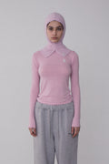 REST & RECREATION -  RR HIGH NECK LONG SLEEVE TOP - PINK