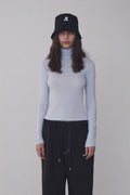 REST & RECREATION -  RR HIGH NECK LONG SLEEVE TOP - SKYBLUE