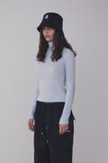 REST & RECREATION -  RR HIGH NECK LONG SLEEVE TOP - SKYBLUE