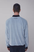 REST & RECREATION -  RR VELVET HALF ZIP-UP - BLUE