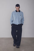 REST & RECREATION -  RR VELVET HALF ZIP-UP - BLUE