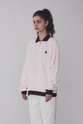 REST & RECREATION -  RR VELVET HALF ZIP-UP - PINK