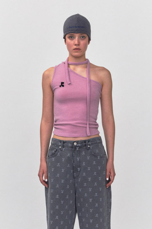 REST & RECREATION -  RR ONE SHOULDER TIE TOP（ 2 colour）