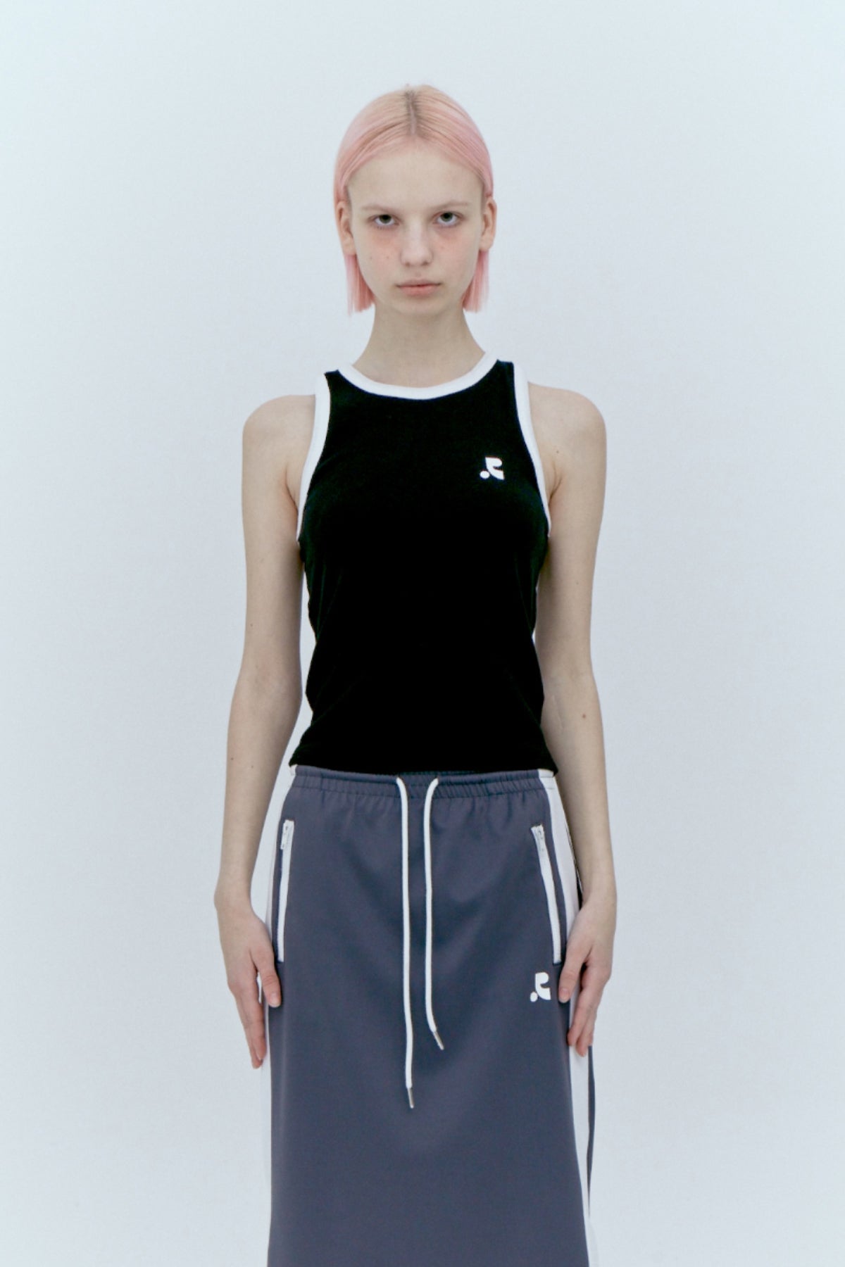 REST & RECREATION -  RACER TANK TOP - BLACK